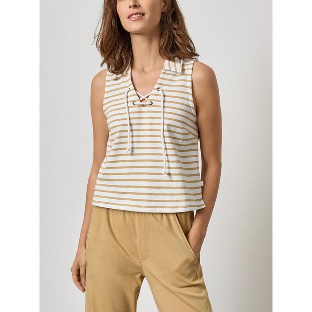 Lilla P Womens  Sleeveless Collared Top